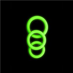 OUCH! Glow in Dark Cock Ring Set - 3 Pack