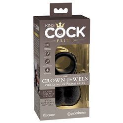 King Cock Elite Vibrating Silicone Balls - Black