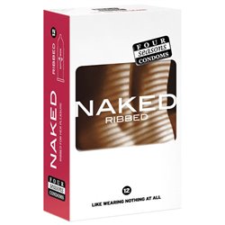 Four Seasons Naked Ribbed Condoms 12's