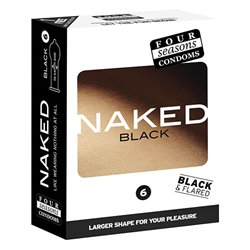 Four Seasons Naked Black Condoms 6's