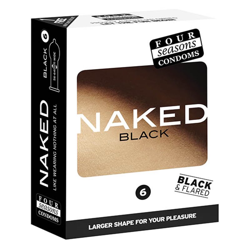 Four Seasons Naked Black Condoms 6's