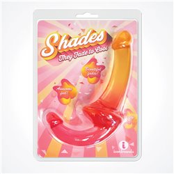 Shades 9.5'' Strapless Double Dong - Pink Orange