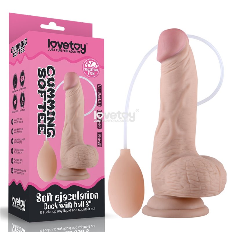 Cumming Softee Soft Ejaculation Cock 8'' + Balls