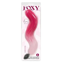 Foxy Fox Tail Silicone Butt Plug - Pink Gradient