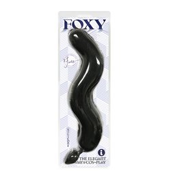 Foxy Fox Tail Silicone Butt Plug - Black