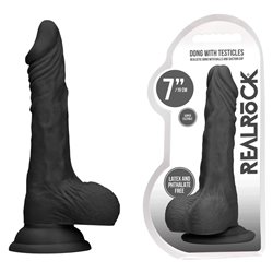 REALROCK 7'' Realistic Dildo with Balls - Black