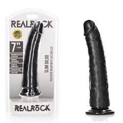 REALROCK Realistic Slim Dildo 18 cm - Black