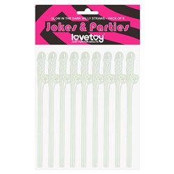 Jokes + Parties Glowing Willy Straws - 9 Pack