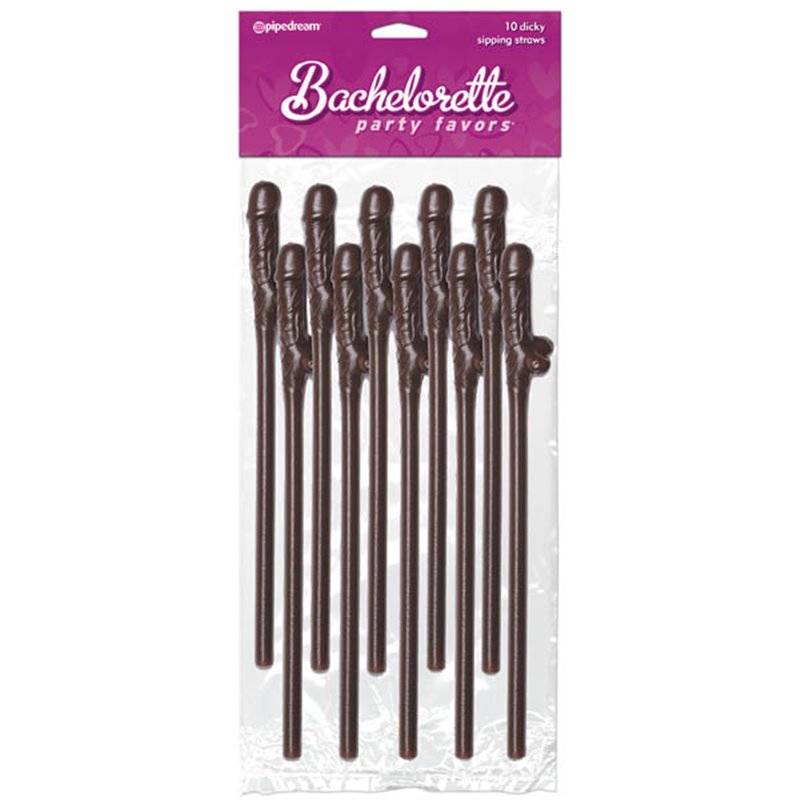 BP Dicky Sipping Straws - 10 Pack Chocolate
