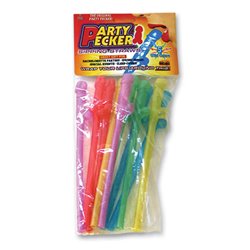 Pecker Sipping Straws - 10 Pack Coloured