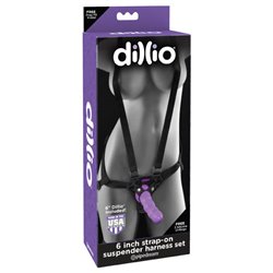Dillio - 6'' Strap-On Suspender Harness - Purple