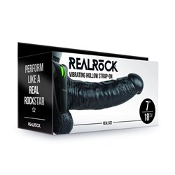 REALROCK Vibr Hollow Strap-on + Balls - 18cm Black
