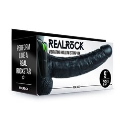 REALROCK Vibr Hollow Strap-on + Balls - 23cm Black