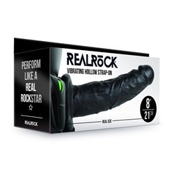 REALROCK Vibrating Hollow Strap-on - 20.5 cm Black