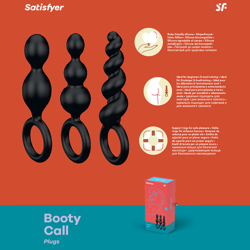 Satisfyer Booty Call Plugs - Black 3 Pack