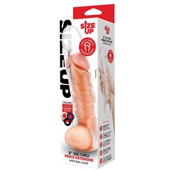 Size Up 3 Inch See-Thru Penis Extender with Ball Loop
