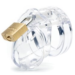 Mini-Me Black Chastity Cock Cage Kit - Clear