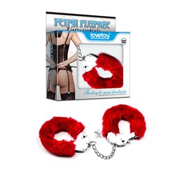 Fetish Pleasure Fluffy Hand Cuffs - Red