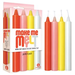The 9's Make Me Melt Drip Candles 4-Pk, Pastel