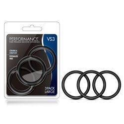 Performance VS3 Silicone Cockrings - Large - Black